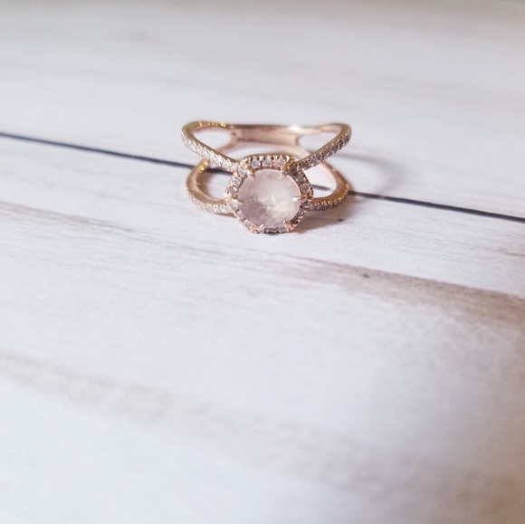 Size 6 Luna Skye morganite and diamond ring - Picture 1 of 5